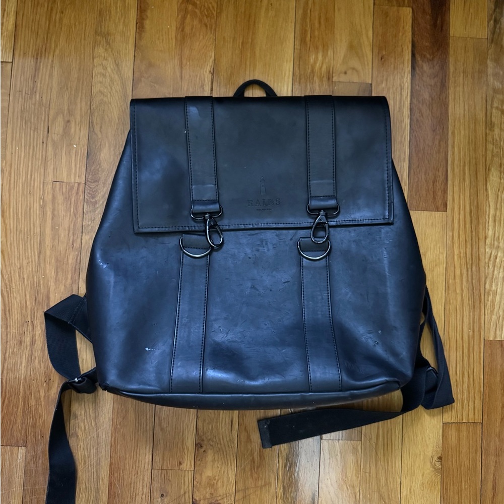 Black Leather Backpack